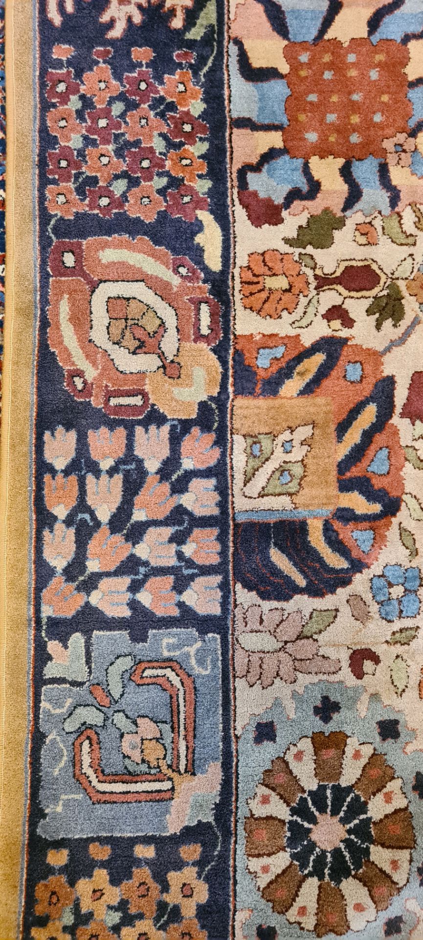 Teppich, beige, Rosetten am Rand, Tebex, Maschinen Teppich, 1940/50 - Bild 3 aus 7