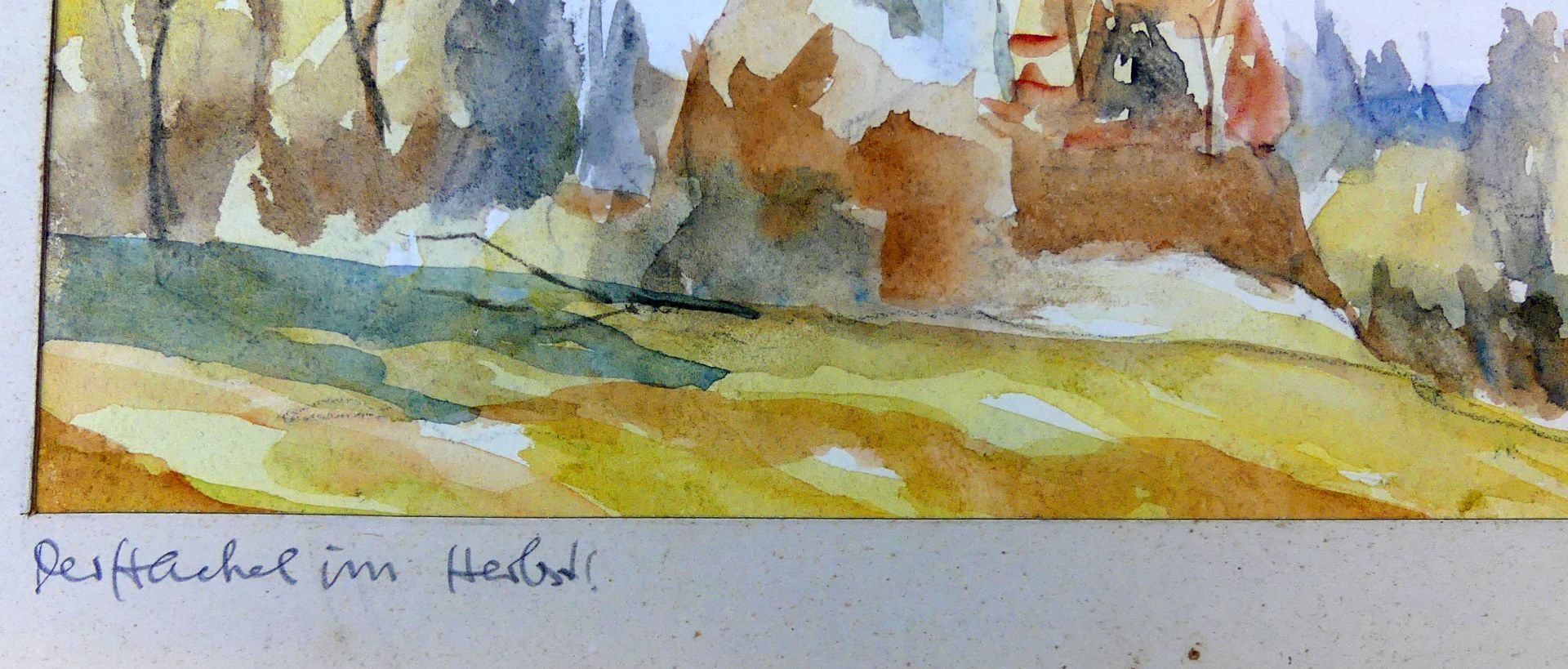 H.HACK, "Der Hachel im Herbst", Aquarell, u.re.sig., dat. 34?, - Bild 3 aus 3