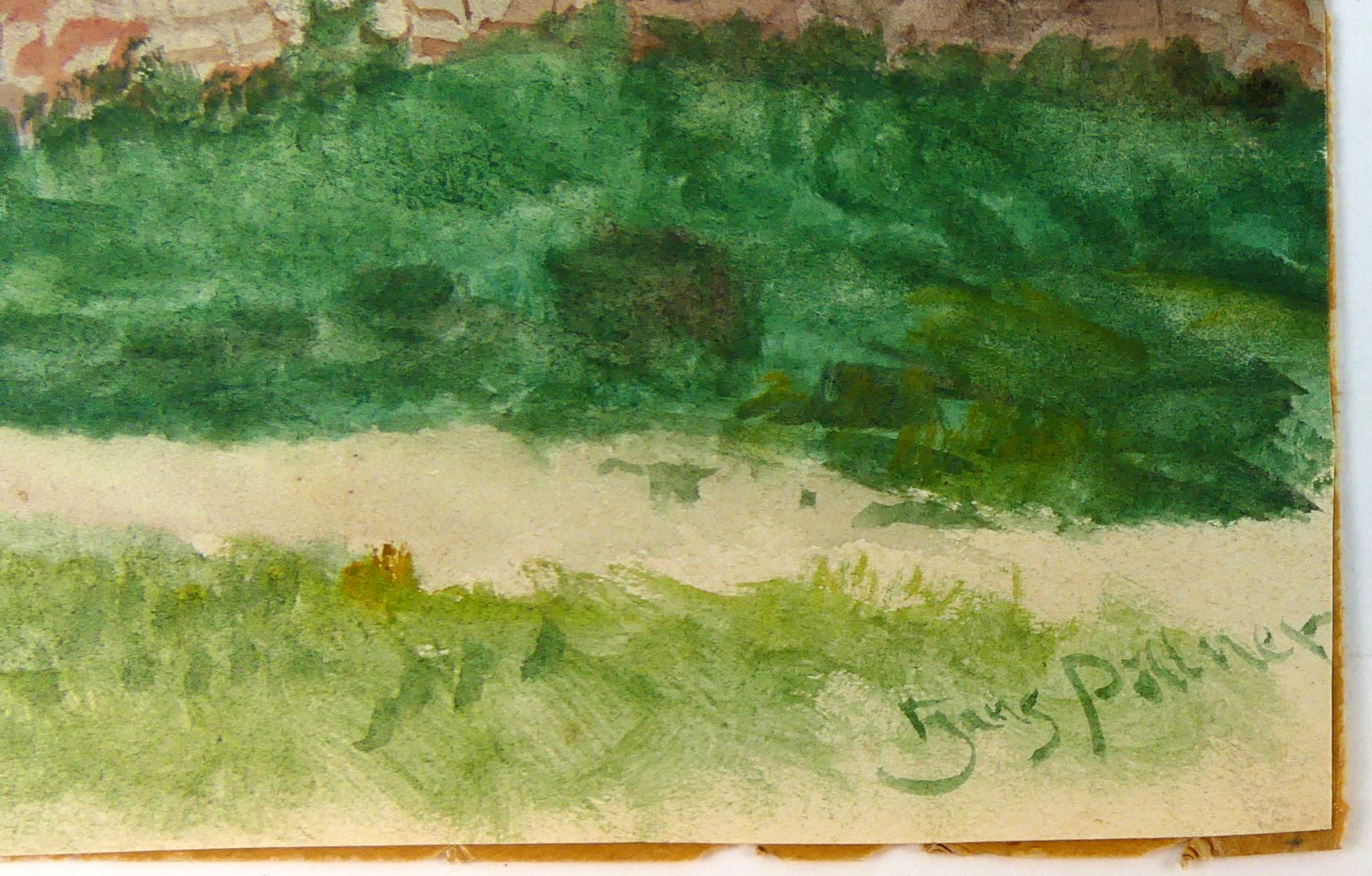 HANS PÖLLNER, "Kapelle in den Bergen", Aquarell, u.re.sig., Blatt 28 x 20 cm - Bild 2 aus 2