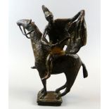 Bronze, "St. Martin auf Pferd", ohne Sig., kleiner Sockel, H. ca. 22, B. 16 cm