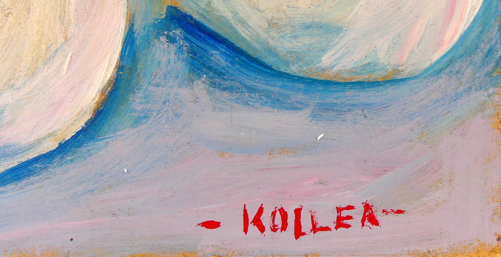 KOLLER, "Damen-Halbakt", Gemälde/Hartfaserplatte, u.re.sig., ca. 41 x 25 cm, - Bild 2 aus 2