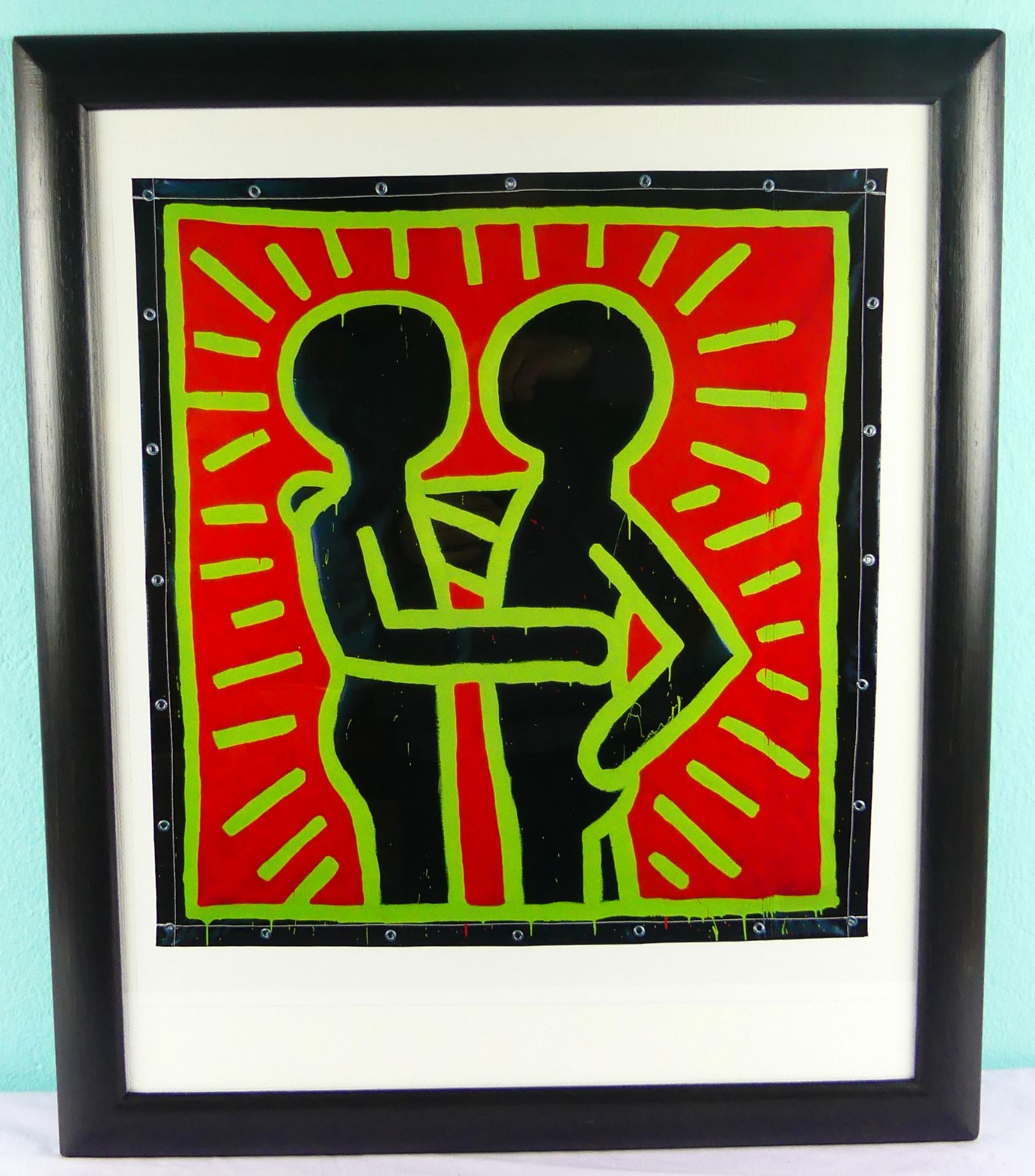 KEITH HARING (1958-1990), "Two Black People", Farboffsetlithographie,