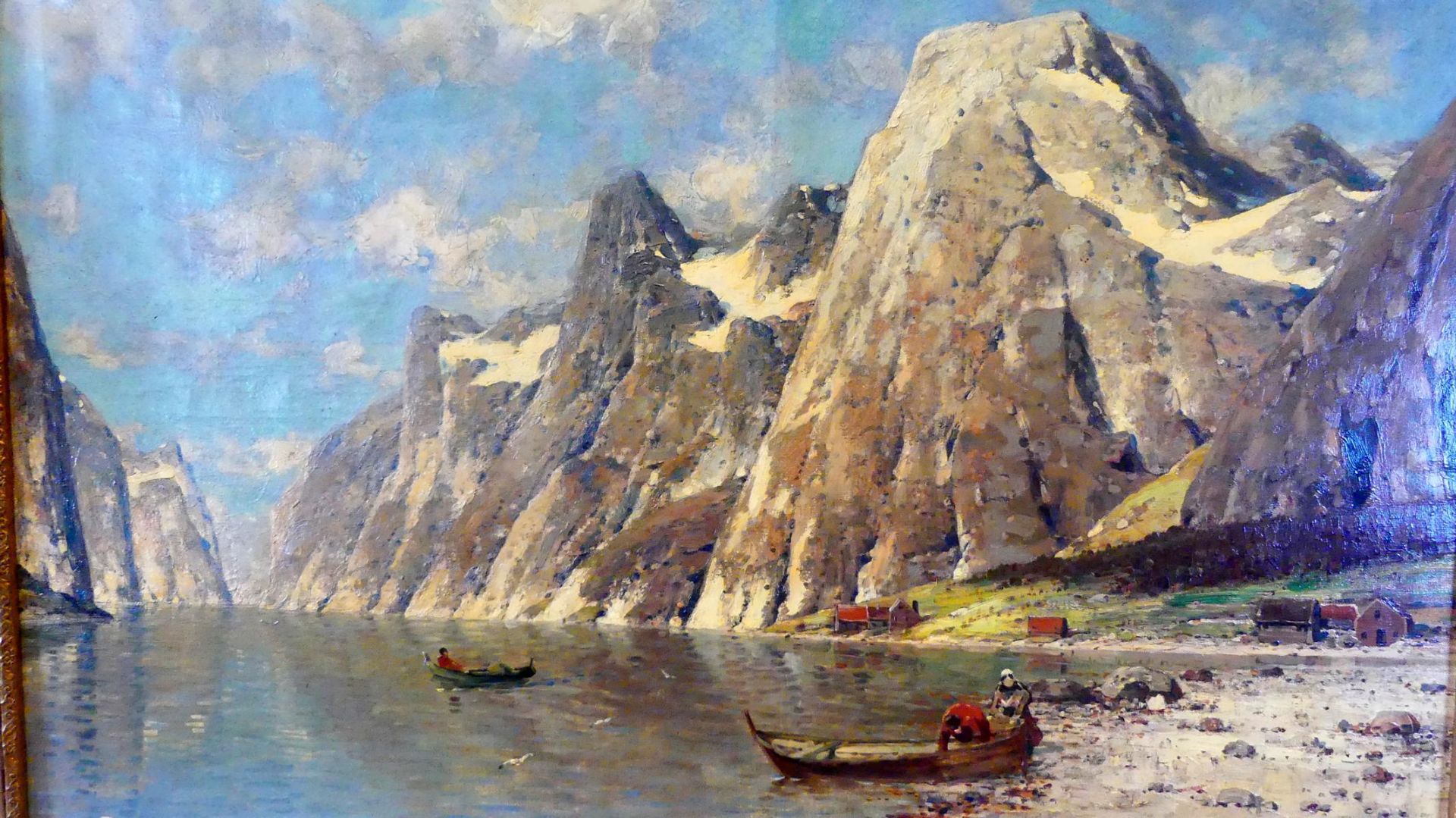 JOHANN JUNGBLUT (1860-1912), "Norwegische Fjordlandschaft", Öl/L, - Bild 2 aus 8