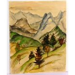 "Berglandschaft", Aquarell, u.re.sig., datiert '49, ca. 27 x 21 cm,