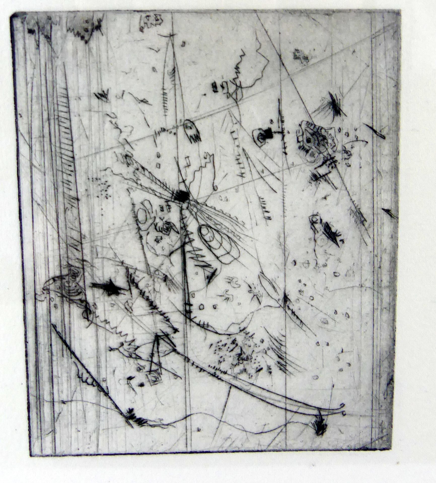 OTTO WOLS (1913-1951), Radierung, rückseitig gestempelt, ca. 10 x 9 cm, - Image 2 of 2