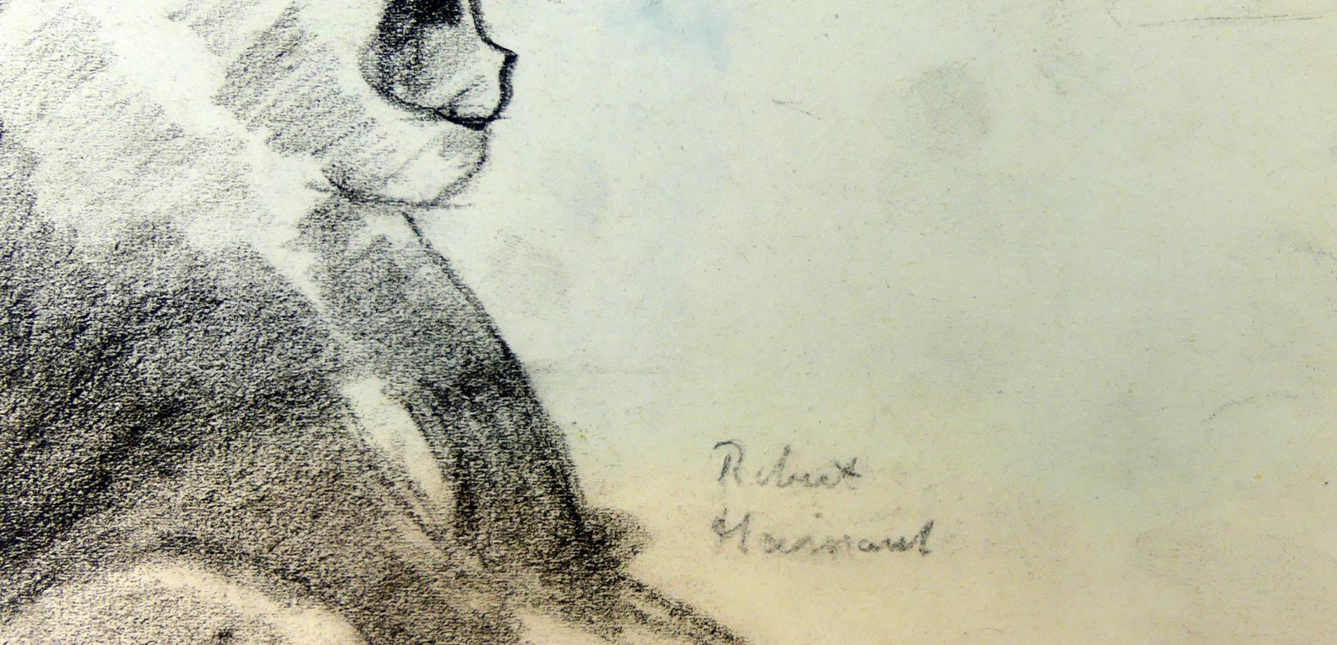 ROBERT HEINART (1906-1999), "Affenstudie", Kohle-Zeichnung, - Bild 2 aus 2