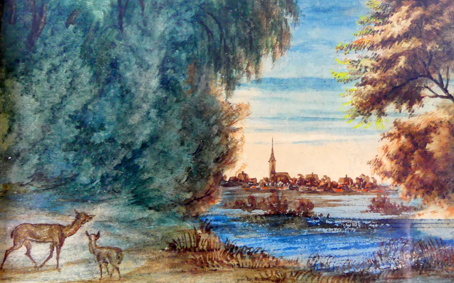 "Freudenreich-Ochsenhausen", Aquarell, ohne Signatur, ca. 23 x 15 cm, - Bild 2 aus 2