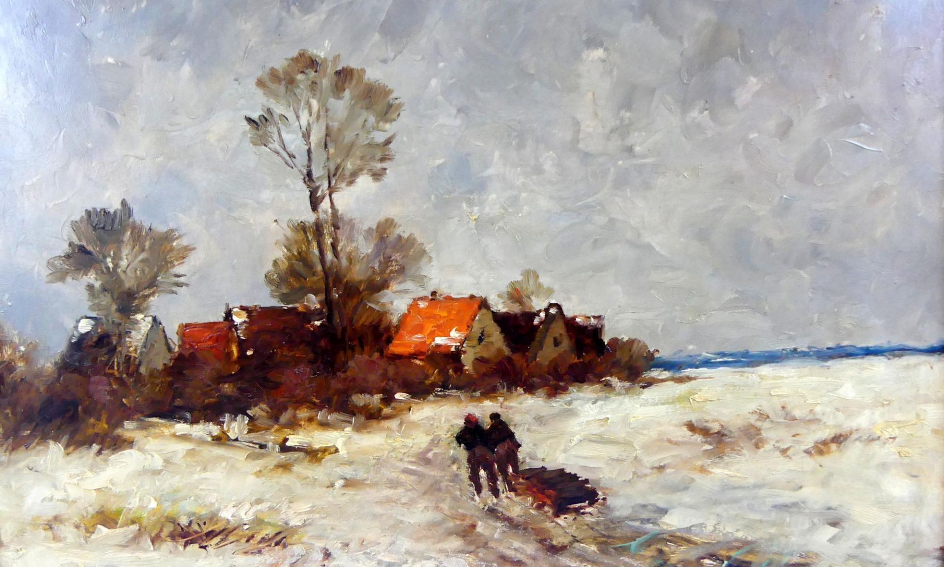 JOSEPH HELMUT SCHILLHABEL (1896-1970), "Winterlandschaft", Öl/Hartfaserplatte, - Bild 2 aus 3