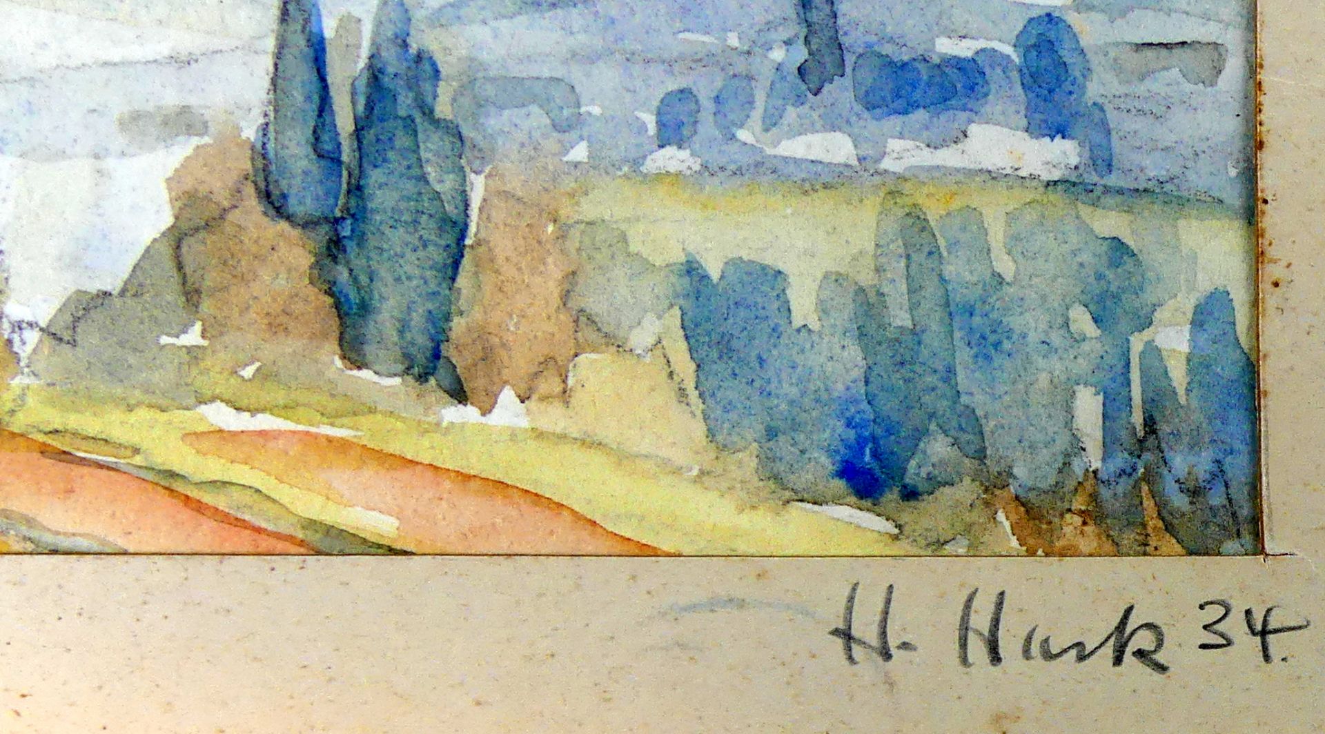 H.HACK, "Der Hachel im Herbst", Aquarell, u.re.sig., dat. 34?, - Bild 2 aus 3