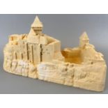 Modell einer Festung, Frankreich, Plast-Steinmasse, H. ca. 18, L. 31 cm