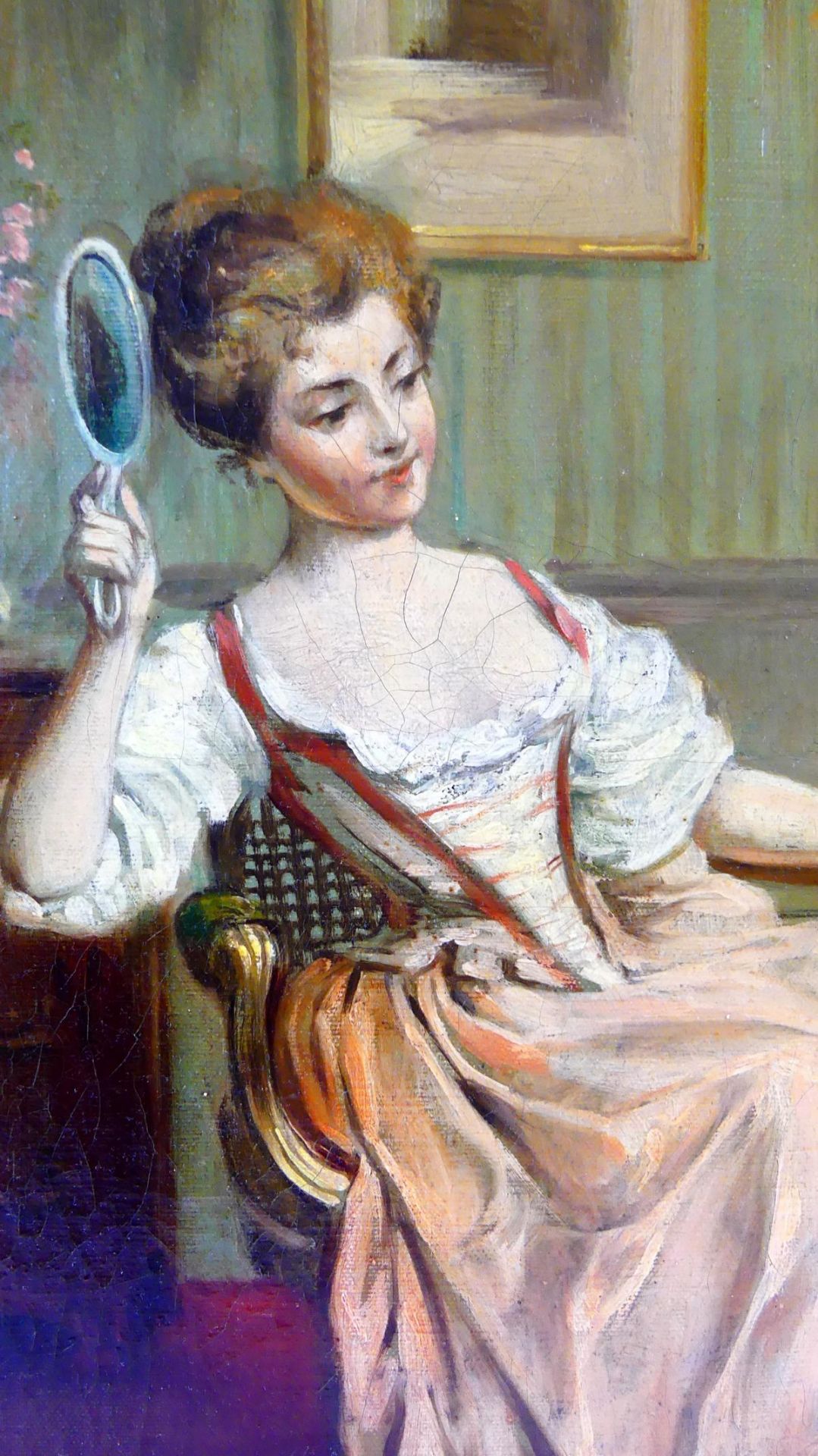 L. LAROCHE, "Interieur eines Damen-Salons", Öl/Leinwand, - Image 3 of 3