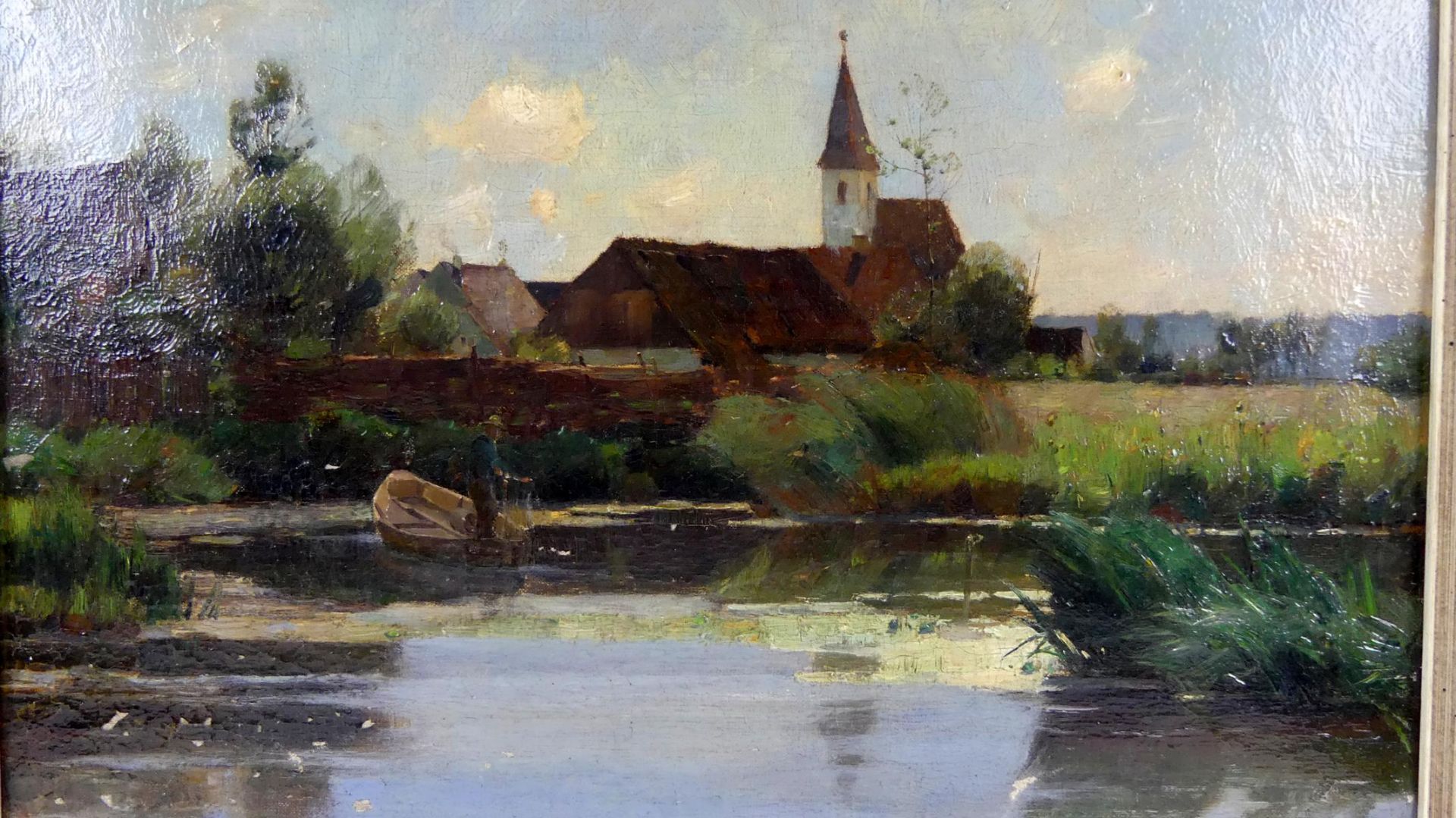 BERNHARD BUTTERSACK (1858-1925), "Dorfweiher", Öl/L., - Bild 3 aus 5