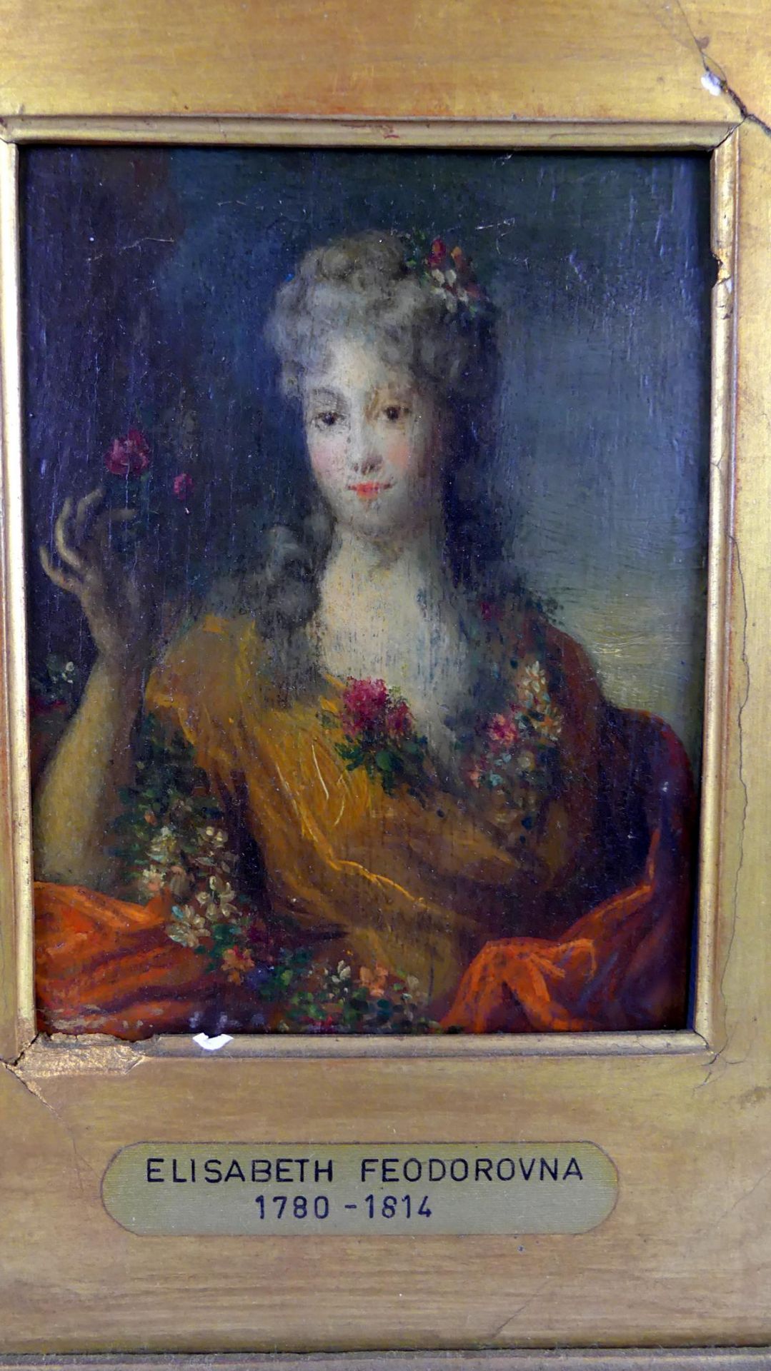 ELISABETH FEODOROVNA (1780-1814), "Damenportrait", Öl/Holz, - Bild 2 aus 4