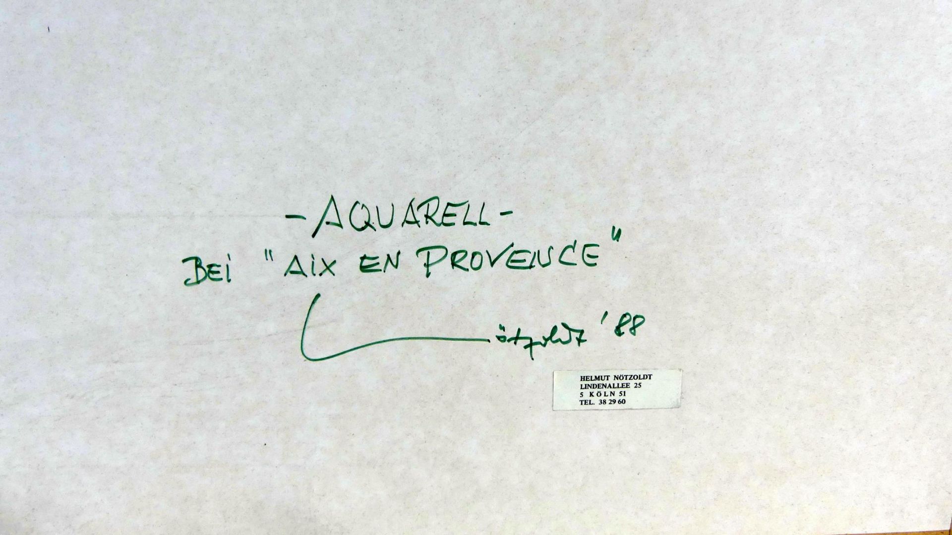 HELMUT NÖTZOLDT (1913-1994 Köln), "Aix-en-Provence", Aquarell, - Bild 3 aus 3