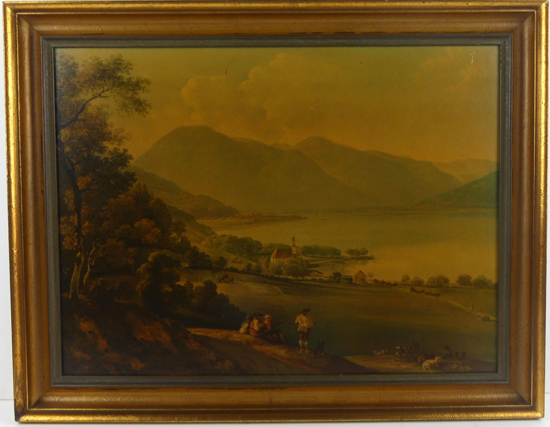 "Tegernsee", Öl/Hartf., u.re. monogr. F.©.H.,