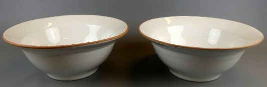 Paar Keramikschalen, Made in Italy, tiefe Schalen, Dm. ca. 34, H. 13,5 cm,