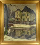 JOSEPH MANGOLD (1884 Köln - 1942), "Herrensitz im Schnee", Öl/L,