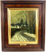 ADOLF RHEINERT (1879-1958), "Winter am Ortsrand", Öl/L, u.li.sig.,