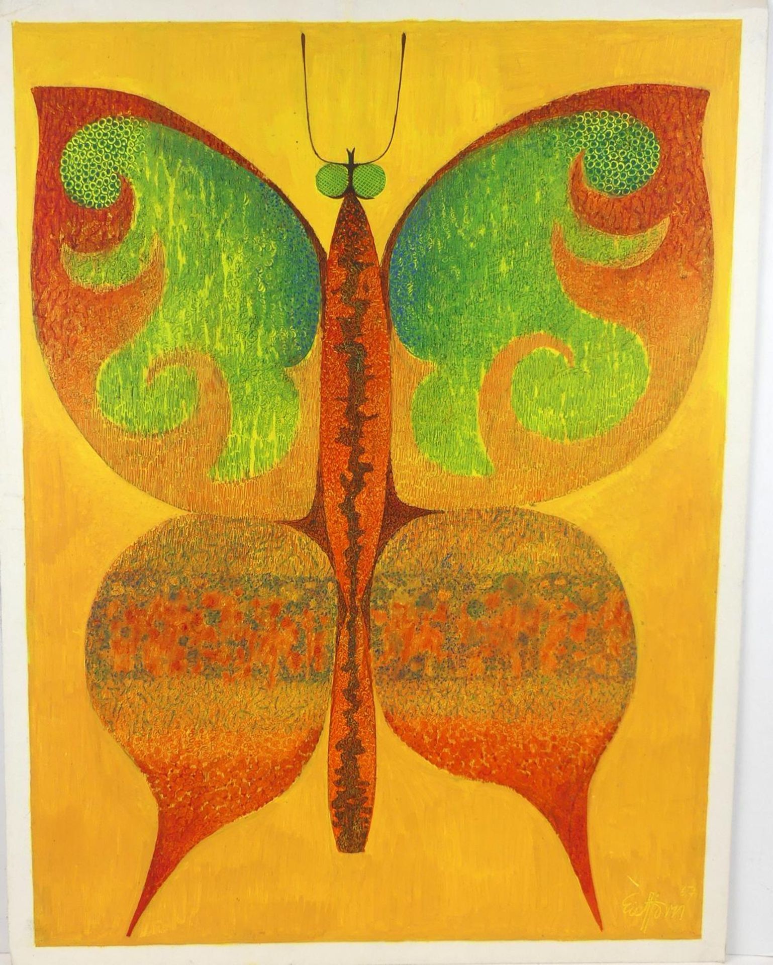 ALFRED EICHHORN (1909-1972), "Schmetterling", Mischtechnik/Karton,