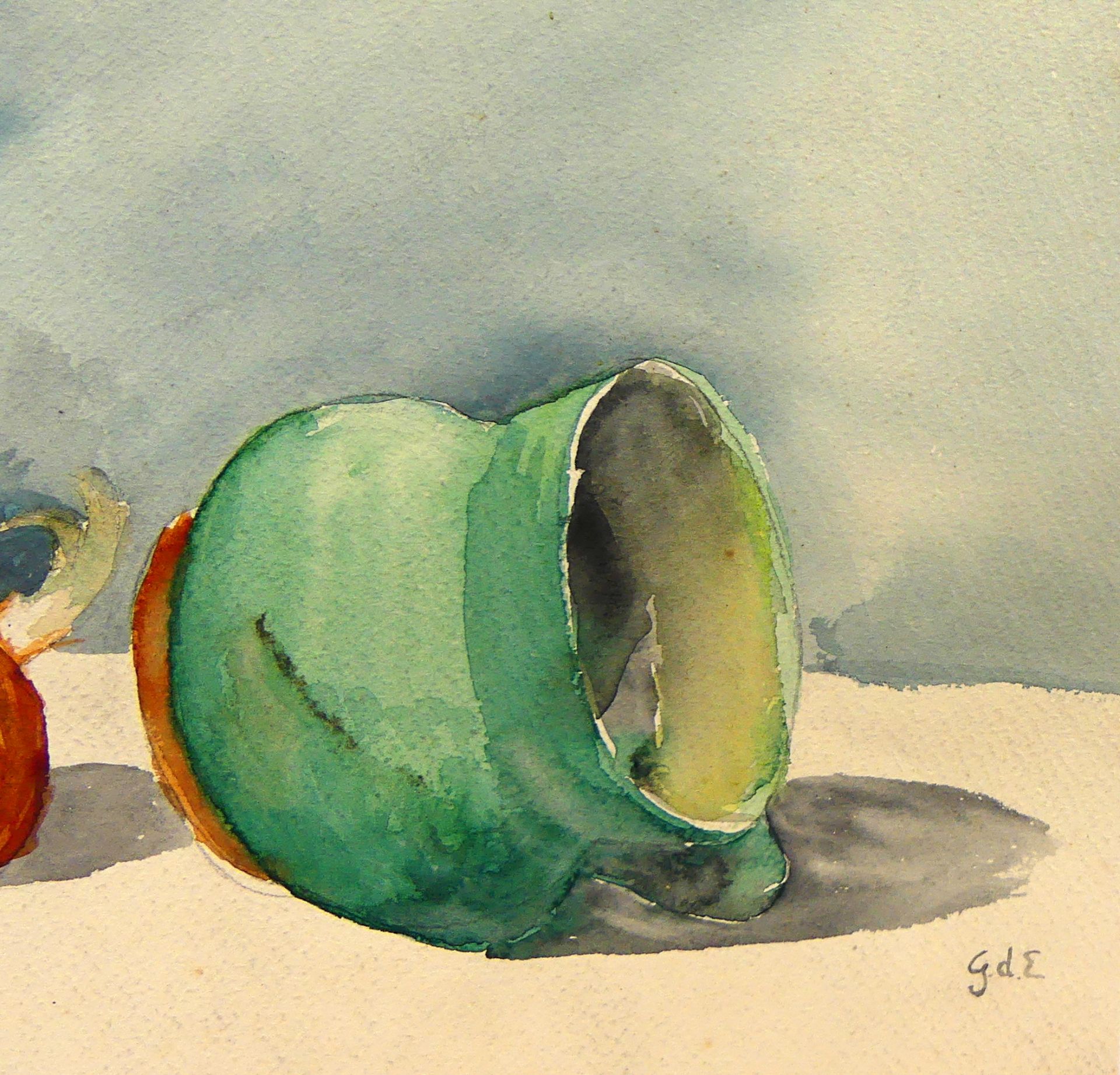 "Stillleben", Aquarell, unten rechts monogr. Gde, Blatt ca. 38 x 26 cm - Bild 2 aus 2