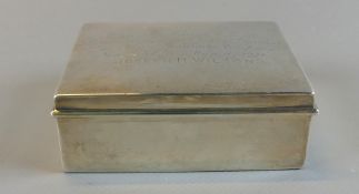 Kleine Zigarettendose, Sterling Silber, mit Inschrift im Deckel, um 1950,