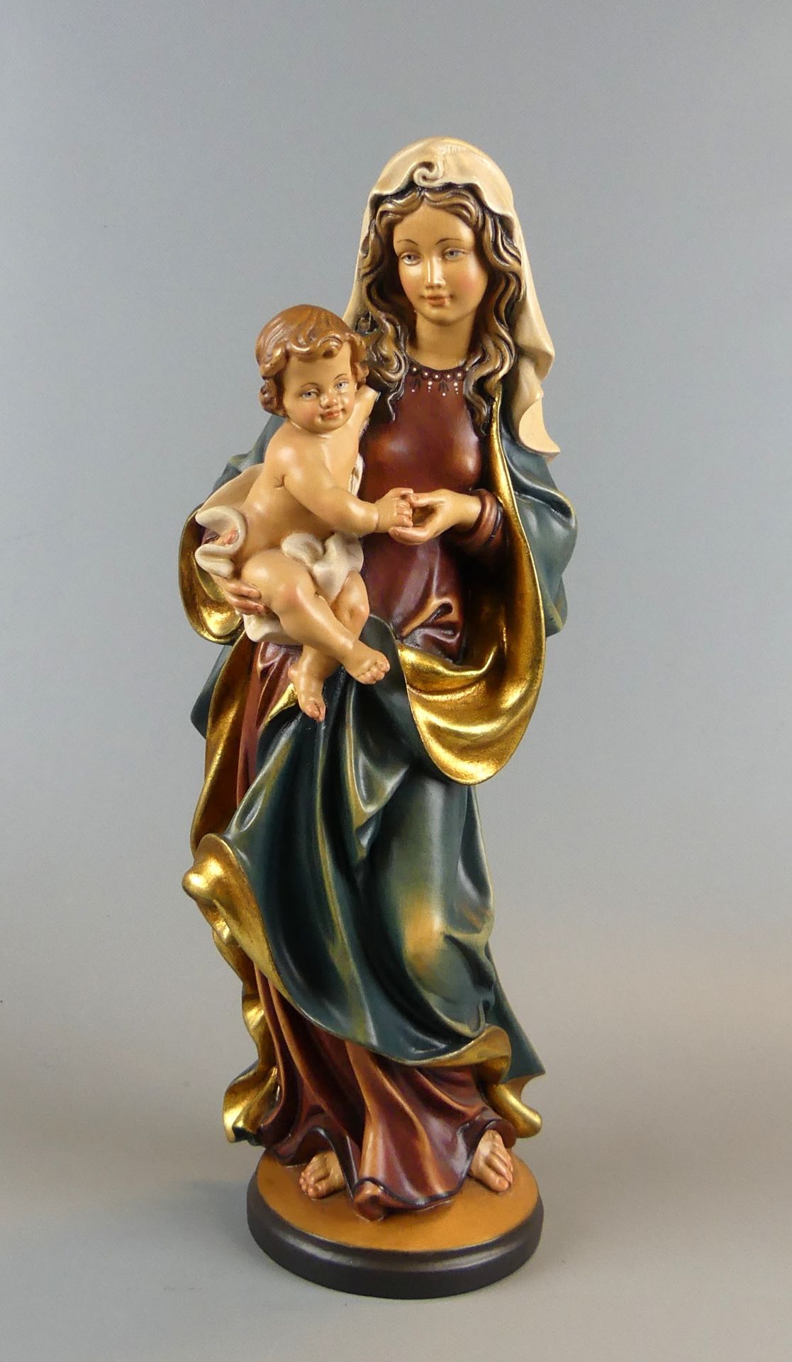 Maria mit Jesuskind, Holzfigur, neuzeitlich, H. ca. 37 cm