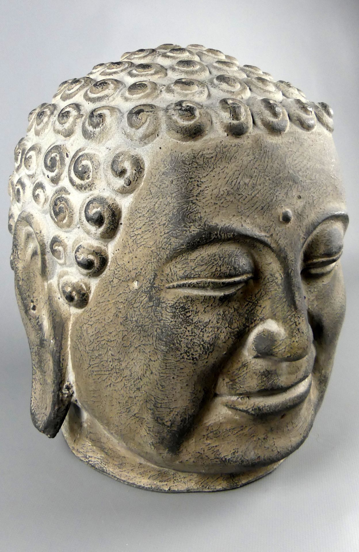 Buddha Kopf, neuzeitlich, H. ca. 33 cm - Bild 2 aus 2