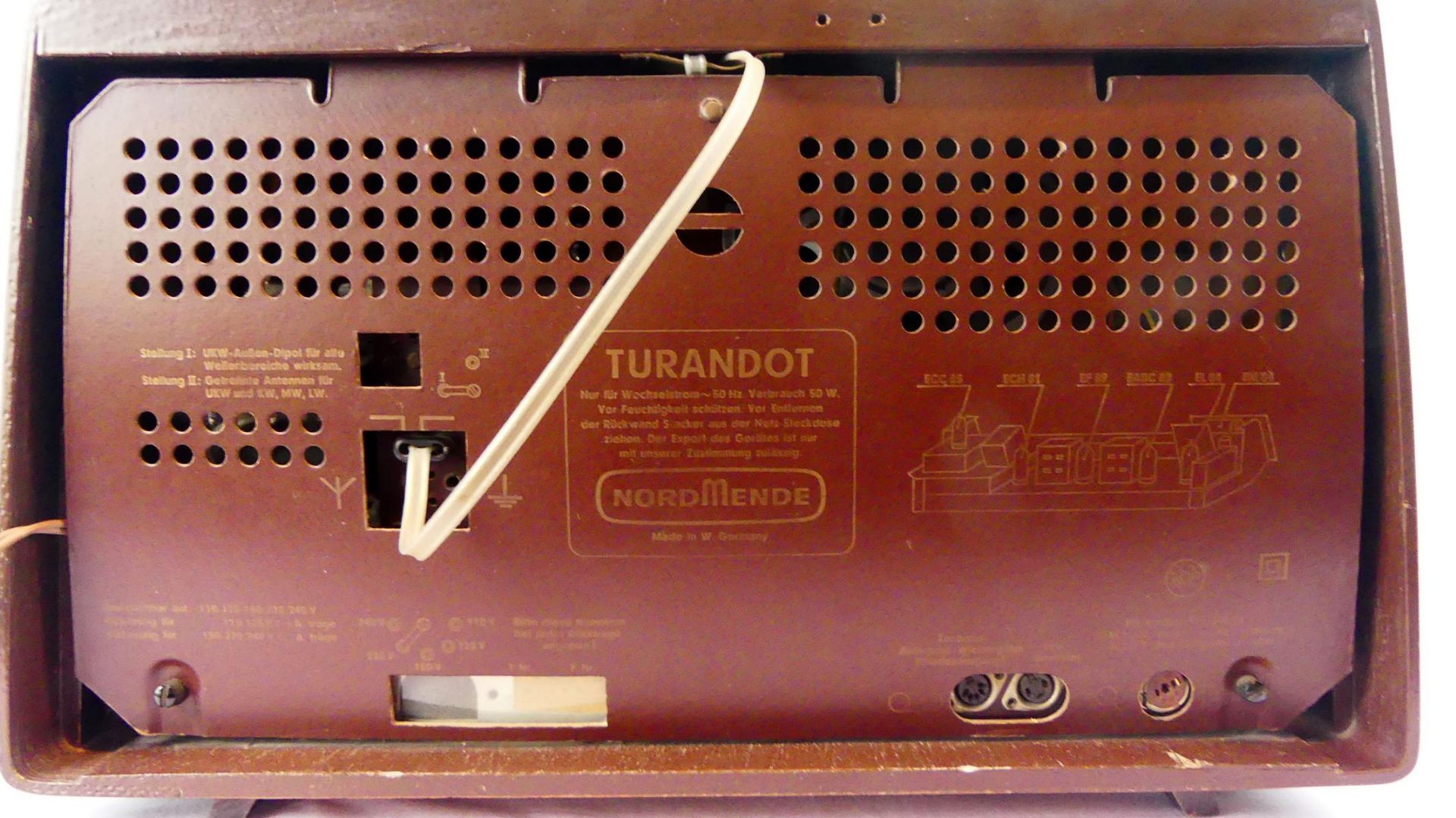 Röhrenradio, Modell Turandot, Firma Nordmende, um 1960, Made in W. Germany, - Bild 5 aus 5