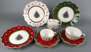 Weihnachtsgeschirr, Villeroy & Boch, weihnachtliche Motive, rot/grün/weiß