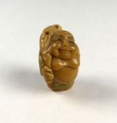 Netsuke, Hotei, Glücksgott, Höhe ca. 4 cm