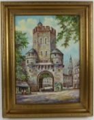 T. BRETTNER, "Severinstor in Köln", Öl/L, u.re.sig., gerahmt ca. 41 x 31 cm,