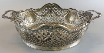 Ovale Schale, Silber, Fantasiepunzen des Historismus, ca. 450 g.,