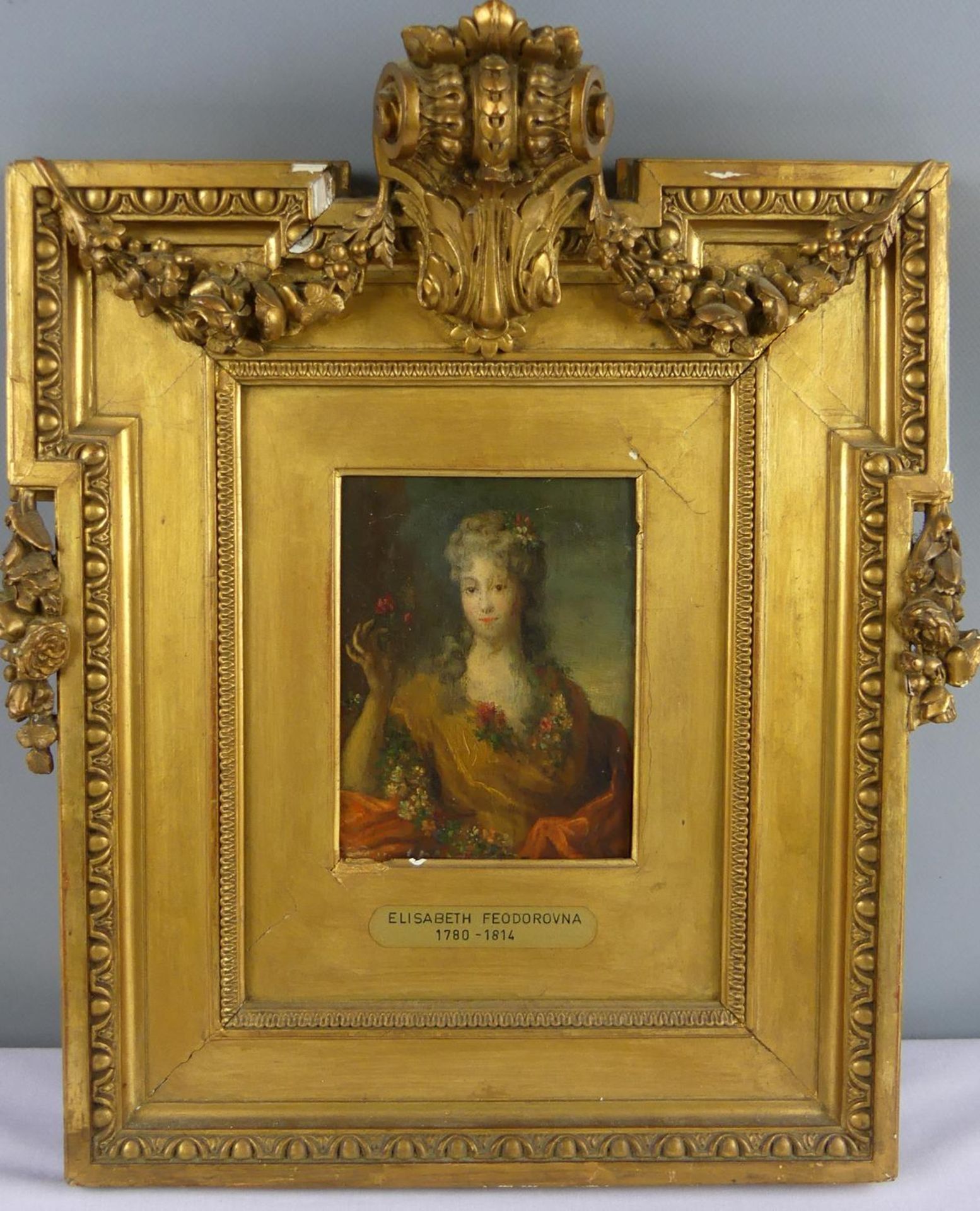 ELISABETH FEODOROVNA (1780-1814), "Damenportrait", Öl/Holz,