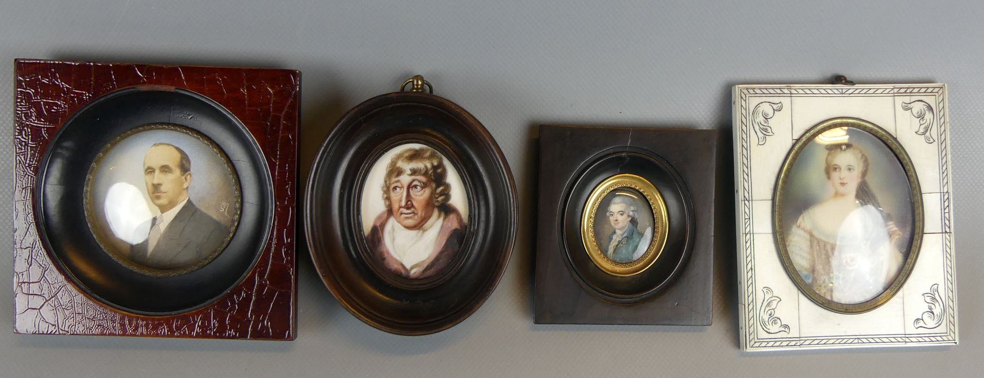 Konvolut 4 Miniaturen, u.a. Prinzessin Luise von Preußen,