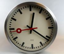 Bahnhof-/Wanduhr, Design, B&W, Dm. ca. 36, H. 6 cm,