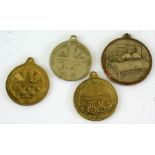 Three Olympic Games commemorative medals 1984 depicting archery, hockey and fencing, snooker