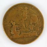 German States brass medallion - Prussia, 1757 Victory over Austria at the Battle of Prague,