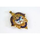 Silver and enamel "City Mantle Manufacturers Club 1913" pendant, London 1954, maker CW&Ss, with