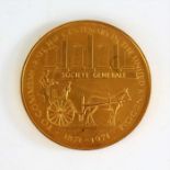 Societe Generale Centenary in the United Kingdom 1871-1971 medallion, with depiction of Edward
