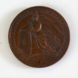 Paris Exposition 1857 medallion, with depiction of Napoleon III to one side, 3.5cm wide