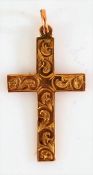 9 carat gold cross, 2.5cm high, 1.2g