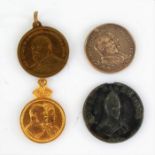 Four King Edward VII & Queen Alexandra coronation medallions, various materials (4)