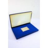 Danbury Mint Queen Elizabeth II silver jubilee silver ingot cast as a 10p stamp, 2.4oz, housed in