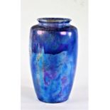 Ruskin pottery lustre vase, of cylindrical shouldered tapering form, impressed mark to the base,