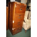 Mid 20th Century filing cabinet, stamped with possibly Air Ministry mark, 131cm high, 65cm deep,