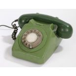 GPO model 746 gen 74/1A telephone with light green body and dark green receiver