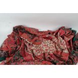 Paisley patterned shawl, in mostly red and green, approx. 100cm x 200cm