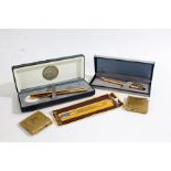 Sheaffer Brass Imperial fountain pen, with 14k gold nib, together with a Platinum ballpoint pen