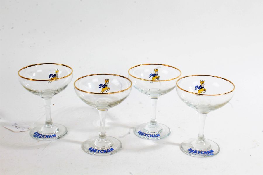 Set of four Babycham champagne saucers (4)