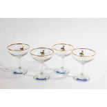 Set of four Babycham champagne saucers (4)